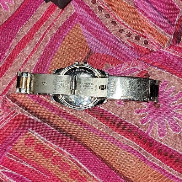 Fossil Riley Multifunction Two Tone Stainless Steel Watch New Battery - Picture 10 of 11